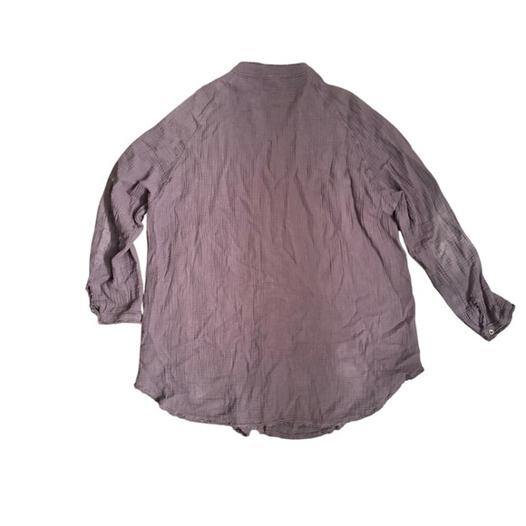 Anthropologie blue gauze 100% cotton daydream oversized tunic button down top L - Picture 2 of 4